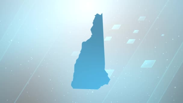 New Hampshire State Usa Peta Latar Belakang Pembuka Bekerja Dengan — Stok Video