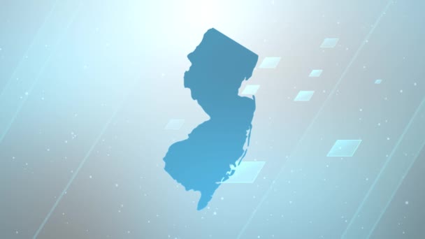 New Jersey Eyaleti Abd Harita Arkaplan Açıcı Vatansever Programlar Kurumsal — Stok video
