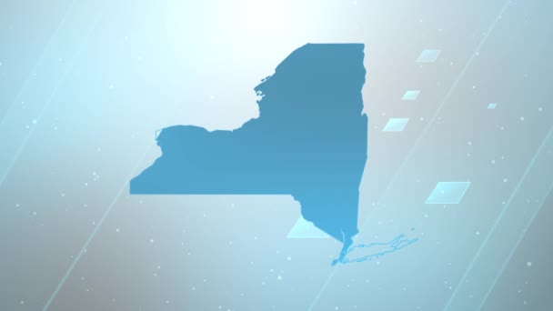 New York State Usa Map Background Opener Λειτουργεί Όλα Προγράμματα — Αρχείο Βίντεο