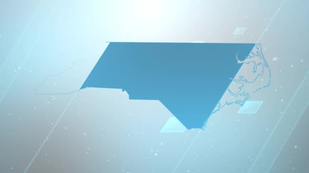 North Carolina State Usa Map Background Opener Works All Editing — Stock Video