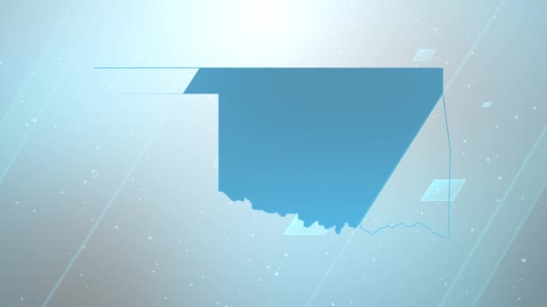Oklahoma State Usa Map Background Opener Funciona Con Todos Los — Vídeos de Stock