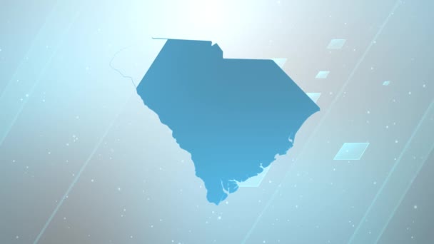 Güney Carolina Eyaleti Abd Harita Arkaplan Açıcı Vatansever Programlar Kurumsal — Stok video