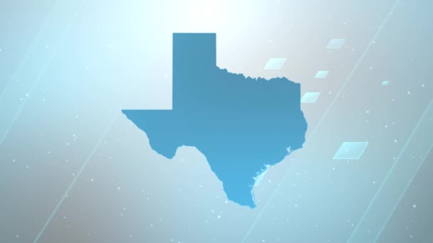 Texas State Usa Harita Arkaplan Açıcı Vatansever Programlar Kurumsal Girişimler — Stok video