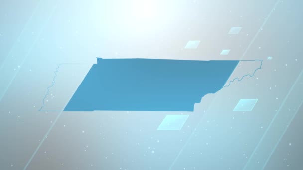 Tennessee State Сша Map Background Opener Works All Editing Programs — стокове відео
