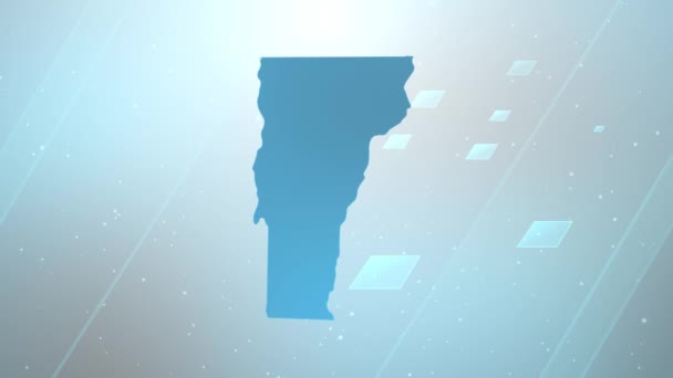 Vermont State Estados Unidos Mapa Abridor Fundo Trabalha Com Todos — Vídeo de Stock