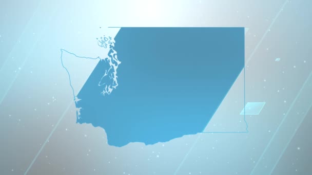 Washington State Usa Map Background Opener Λειτουργεί Όλα Προγράμματα Επεξεργασίας — Αρχείο Βίντεο