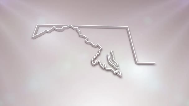 马里兰州 适合于爱国节目 企业介绍 演讲的地图 — 图库视频影像