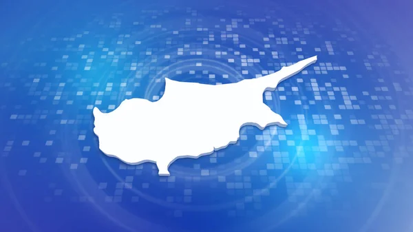 塞浦路斯关于最小企业背景的3D地图 带有Ripples和Boxes的多用途背景和3D国家地图 对政治 新闻和体育活动有用的三维地图 — 图库照片