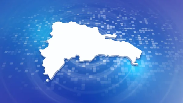 多米尼加共和国关于最小企业背景的3D地图 带有Ripples和Boxes的多用途背景和3D国家地图 对政治 新闻和体育活动有用的三维地图 — 图库照片