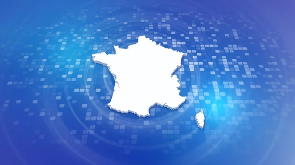 法国关于最小企业背景的3D地图 带有Ripples和Boxes的多用途背景的3D国家地图 对政治 新闻和体育活动有用 — 图库照片