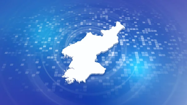 北朝鲜关于最小企业背景的3D地图 带有Ripples和Boxes的多用途背景 3D国家地图 对政治 新闻和体育活动有用的3D地图 — 图库照片