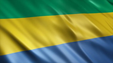 Gabon Ulusal Bayrağı, Yüksek Kaliteli Dalgalanan Bayrak Resmi 
