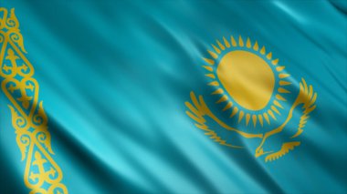 Kazakistan Ulusal Bayrağı, Yüksek Kalite Dalgalanan Bayrak Resmi 