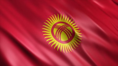Kırgızistan Ulusal Bayrağı, Yüksek Kaliteli Dalgalanan Bayrak Resmi 