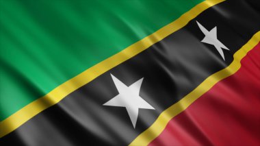 Saint Kitts ve Nevis Ulusal Bayrağı, Yüksek Kalite Dalgalanan Bayrak Görüntüsü 
