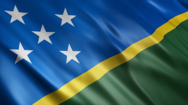 Solomon Adaları Ulusal Bayrağı, Yüksek Kalite Dalgalanan Bayrak Görüntüsü 