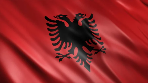 Bandeira Nacional Albânia Bandeira Ondulada Alta Qualidade Imagem — Fotografia de Stock
