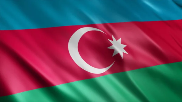 Azerbaijan National Flag High Quality Waving Flag Image — Stock Photo, Image