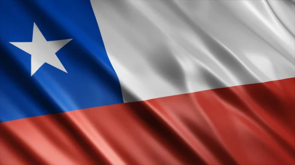 Chile Nemzeti Zászló Kiváló Minőségű Integetés Zászló Kép — Stock Fotó
