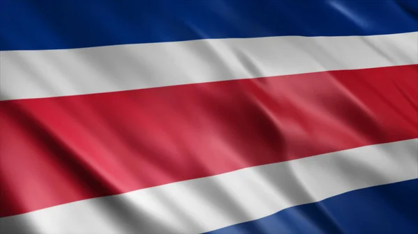 Εθνική Σημαία Κόστα Ρίκα Υψηλής Ποιότητας Κυματιστή Σημαία Εικόνα — Φωτογραφία Αρχείου
