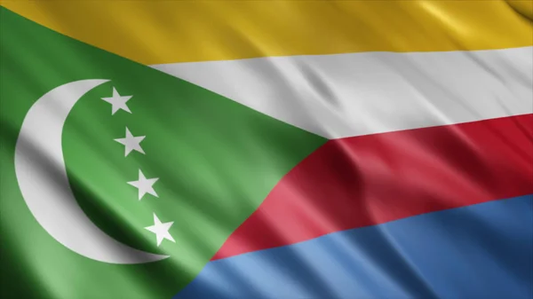 Bandiera Nazionale Delle Comore Bandiera Sventolante Alta Qualità Immagine — Foto Stock