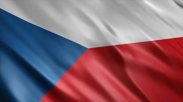 Czech Republic National Flag High Quality Waving Flag Image — Stock Photo, Image