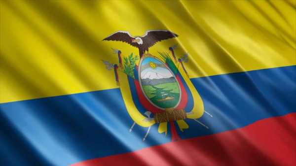 Ecuador Bandiera Nazionale Bandiera Sventolante Alta Qualità Immagini — Foto Stock