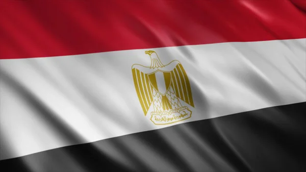 Αίγυπτος Εθνική Σημαία Υψηλής Ποιότητας Κυματιστή Σημαία Εικόνα — Φωτογραφία Αρχείου