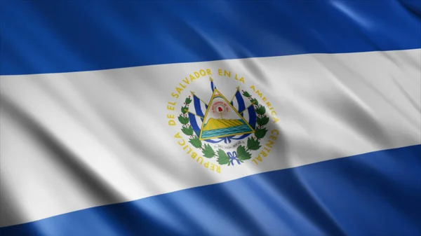 Salvador National Flag Hög Kvalitet Viftande Flagga Bild — Stockfoto