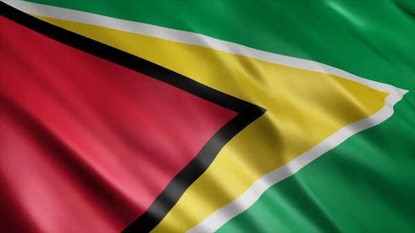 Guyana National Flag High Quality Waving Flag Image — Stock Photo, Image