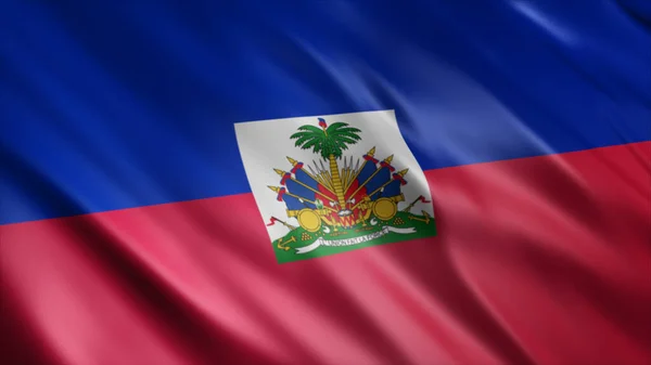 Αϊτή Εθνική Σημαία Υψηλής Ποιότητας Κυματιστή Σημαία Εικόνα — Φωτογραφία Αρχείου