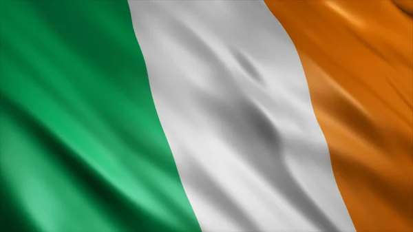 Irland Nationell Flagga Hög Kvalitet Viftande Flagga Bild — Stockfoto