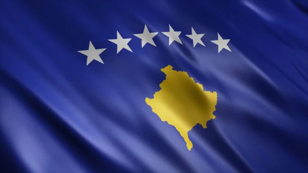Εθνική Σημαία Κοσσυφοπεδίου Υψηλής Ποιότητας Κυματιστή Σημαία — Φωτογραφία Αρχείου