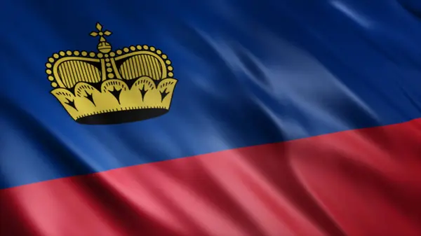 Bandeira Nacional Liechtenstein Bandeira Ondulada Alta Qualidade — Fotografia de Stock