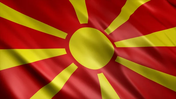 Macedonia National Flag High Quality Waving Flag Image — Stock Photo, Image