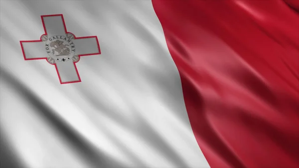 Málta Nemzeti Zászló Kiváló Minőségű Integető Zászló Kép — Stock Fotó