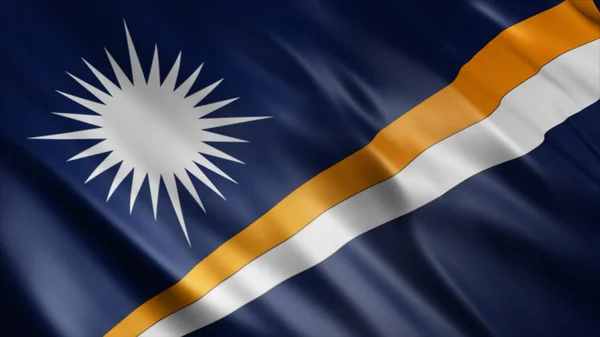 Marshalleilanden Nationale Vlag Hoge Kwaliteit Golvende Vlag Afbeelding — Stockfoto
