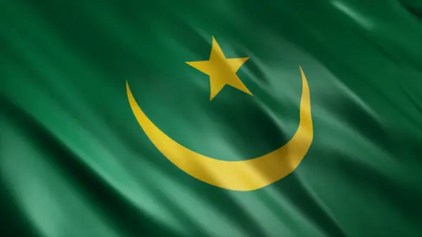Bandera Nacional Mauritania Bandera Ondeante Alta Calidad Imagen —  Fotos de Stock