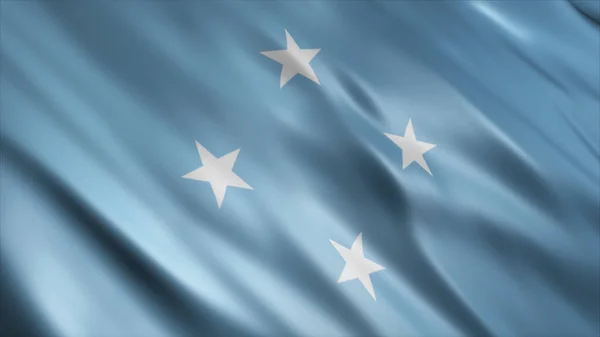 Mikronezya Ulusal Bayrağı Yüksek Kaliteli Dalgalanan Bayrak Resmi — Stok fotoğraf