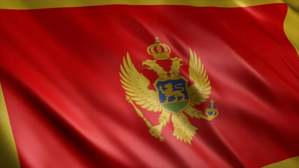 Montenegro National Flag Hög Kvalitet Viftande Flagga Bild — Stockfoto