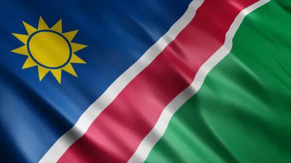 Bandera Nacional Namibia Bandera Ondeante Alta Calidad Imagen —  Fotos de Stock