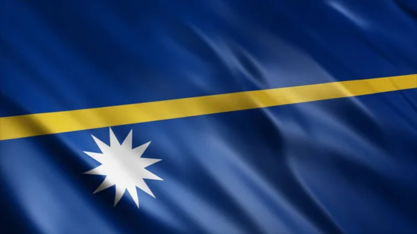 Εθνική Σημαία Ναούρου Υψηλής Ποιότητας Κυματιστή Σημαία Εικόνα — Φωτογραφία Αρχείου