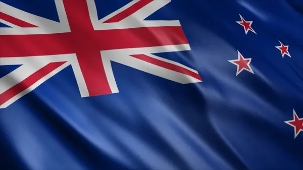 Εθνική Σημαία Νέας Ζηλανδίας Υψηλής Ποιότητας Κυματιστή Σημαία Εικόνα — Φωτογραφία Αρχείου