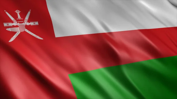Oman National Flag High Quality Waving Flag Image — Stock Photo, Image