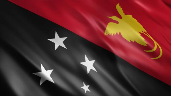 Papua New Guinea National Flag High Quality Waving Flag Image — Stock Photo, Image
