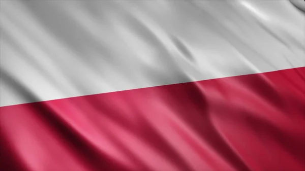 Poland National Flag High Quality Waving Flag Image — Stock Photo, Image