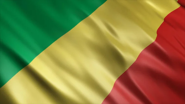 Kongo Cumhuriyeti Ulusal Bayrağı Yüksek Kalite Dalgalanan Bayrak Görüntüsü — Stok fotoğraf