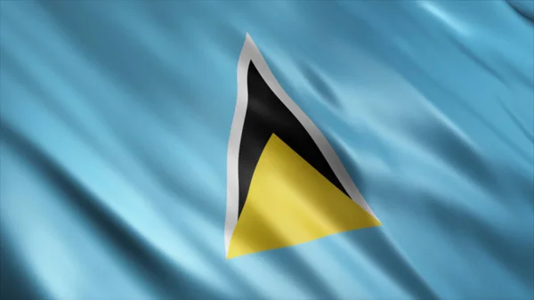 Nationalflagge Von Saint Lucia Qualitativ Hochwertiges Fahnenschwenken — Stockfoto