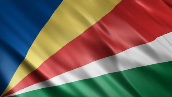Bandera Nacional Seychelles Bandera Ondeante Alta Calidad Imagen —  Fotos de Stock
