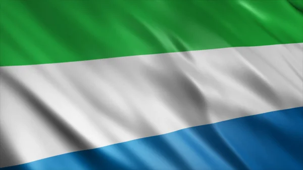Sierra Leone Nemzeti Zászló Kiváló Minőségű Integető Zászló Kép — Stock Fotó
